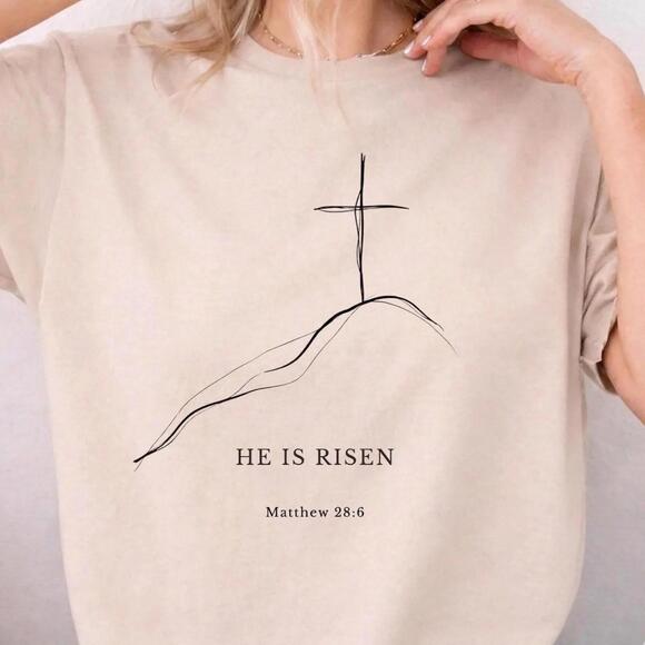Other - Easter Shirt,Christian T-Shirt, Minimalist Cross Faith Tee, Easter Apparel